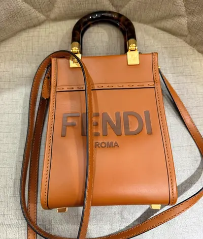 Fendi Brown Mini Tote with Shoulder Strap (Authentic) - Excellent Condition