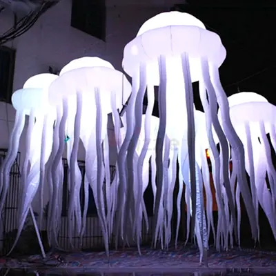 Large Hanging Jellyfish Inflatable with LED Lights - Good Condition 1.5 Meter  2 Meter)