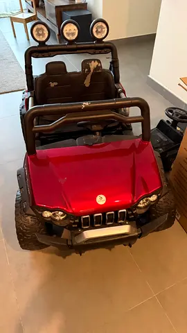 Kids Electric Ride-On Jeep — Red, 2-Seater (Used). Remote control and fully working