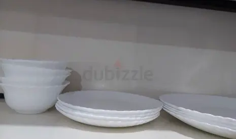 Delcasa 12 pcs set plates  white 3 sizes