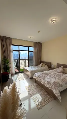 Luxury Ladies Bedspace (Master Bedroom) Al Jaddaf Burj Khalifa view | Private bathroom with balcony