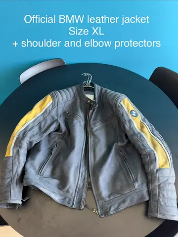 Official BMW Leather Motorcycle Jacket Size XL with Protectors