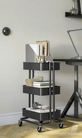 IKEA RÅSKOG-style 3-tier Rolling Utility Cart