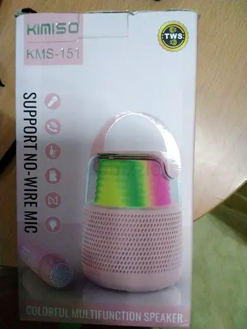 KIMISO KMS-151 Portable Bluetooth Speaker with No-Wire Mic (Light Up) - New in Box