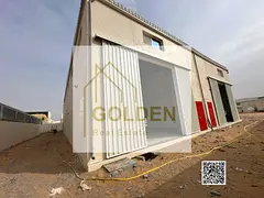 Industrial warehouse with yard for annual rent in Umm Al Quwain | 160 kW electricity | Fully equippe