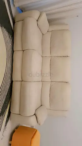 Beige 5 Seater Reclining Sofa — Comfortable, Good Condition