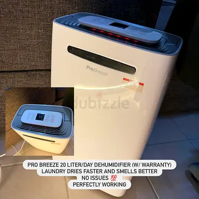 For sale: Pro Breeze 20 Liter/Day Dehumidifier (W/ Warranty)