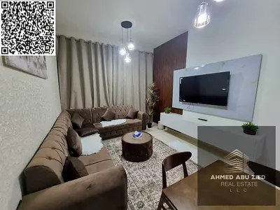 شقة غرفة وصالة مفروشة للإيجار الشهري في الجاردن سيتي الحميدية عجمان شامل الكهرباء والماء والإنترنت والصيانة بسعر 3500 درهم تأمين 500