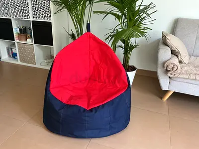Red  Navy Bean Bag Chair — Comfortable Casual Seating