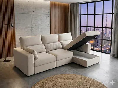 Ikea eskilstuna L shape sofa under storage