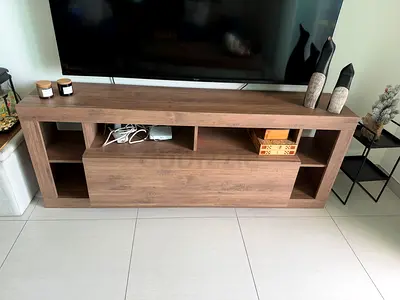 Wooden TV Stand / Entertainment Unit - Light Brown, Good Condition