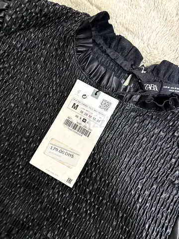 Zara Black Long Sleeve Top - Size M, Brand New with Tag