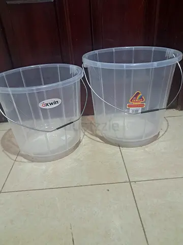 2 Plastic Buckets for Sale 🪣. Clean and Strong.