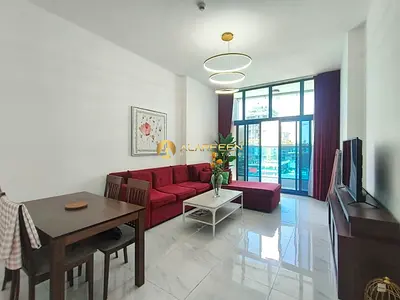 شقة مفروشة بغرفة نوم واحدة | برج سيدني JVC | شرفة وإطلالة على وسط المدينة