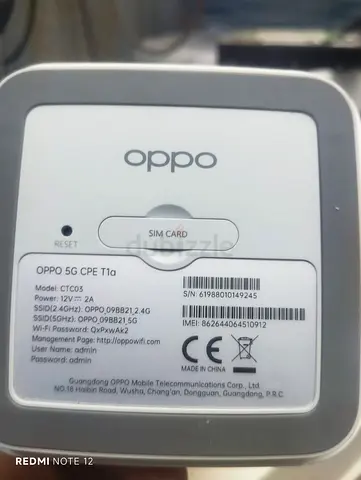 Sim 5G router OPPO 5G CPE T1A