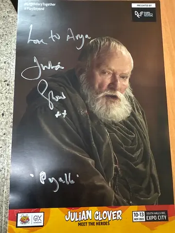 Signed Julian Glover Meet the Heroes Promo Poster (Autographed)