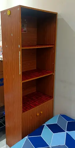 Wooden 3-Shelf Storage Cabinet with Lower Cupboard
