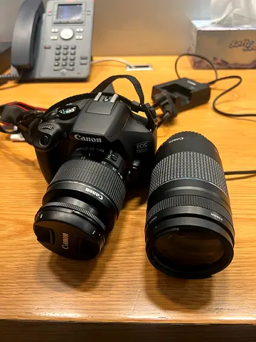 Canon EOS 1300D DSLR with 18-55mm II Kit Lens + 75-300mm Telephoto