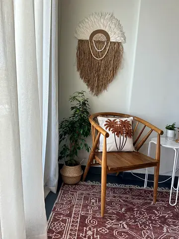 Home  Soul Serena Solid Wood Arm Chair – Designer Teak Chair