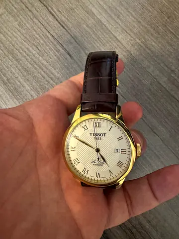 Tissot Classic Gold-Tone Mens Watch with Brown Leather Strap