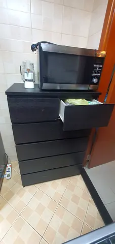 Ikea black 6 chest of drawers