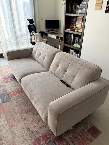 3-Seater Modern Fabric Sofa – Beige | Good Condition