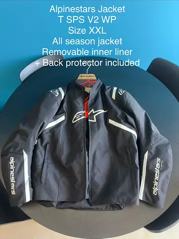 Alpinestars T SPS V2 WP Motorcycle Jacket XXL with Removable Liner  Back Protector