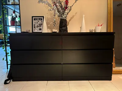 IKEA MALM set of two 6-Drawer Dresser in Black-Brown (can be sold separately)