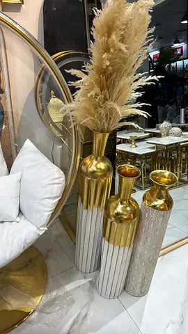 Elegant Decorative Vases with Pampas Grass