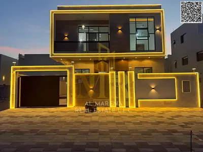 Luxury villa for sale in Al Helio 2. Elegant design featuring 7 spacious bedrooms and ultra-luxurious finishes in a strategic location in Ajman 🏡✨