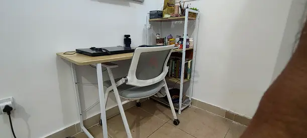 Compact Study Desk with Chair and Open Shelf - Good Condition