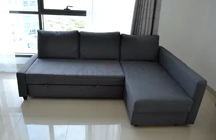 Ikea L Shape Sofa cum bed with big storage in L