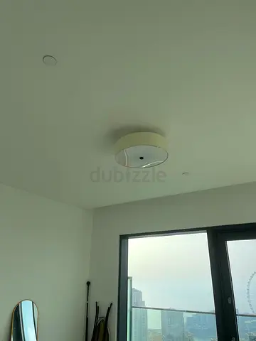 Modern round flush mount ceiling light - white