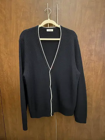 Sandro mens ribbed wool and cashmere-blend cardigan size L