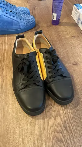 Christian Louboutin black and gold shoes size 45