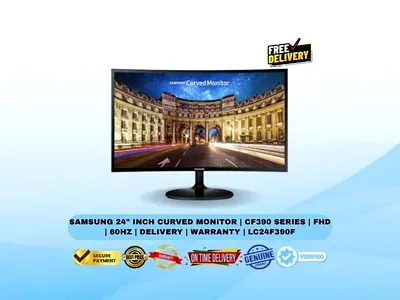 Samsung 24 Inch Curved Monitor | CF390 Series | FHD | 60Hz | Home Delivery | Warranty | LC24F390F