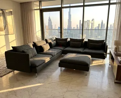 IKEA Söderhamn corner sofa with footstool six seater