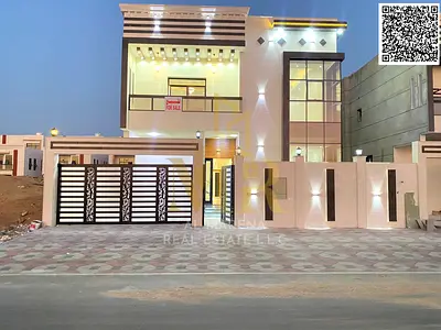 Luxury family villa in Al Bahia, high-end finishing and comfortable spaces, price includes electricity, water and air conditioning