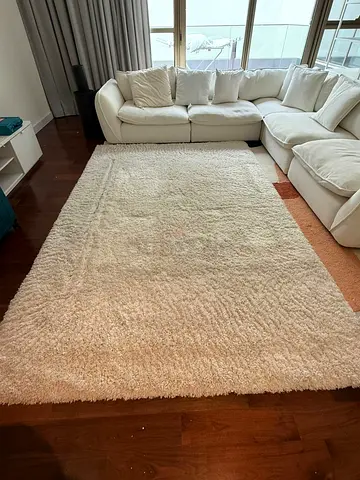 IKEA VOLLERSLEV High Pile Rug, White