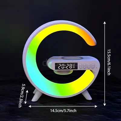 Wireless Speaker, Modern Multifunctional Desktop Music RGB Colorful Rhythm Ambient Desk Lamp Speaker