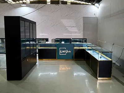 Luxury Jewelry Wall Cabinets | Tall Glass Showcases | DM  DCD Approved Fit-Out
