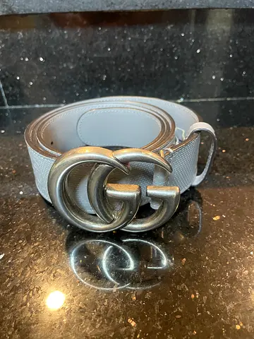 Authentic Gucci GG Embossed Leather Belt