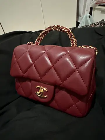 Burgundy Chanel flap bag