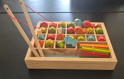 Wooden Magnetic Fishing Counting Toy with Numbers and Sticks