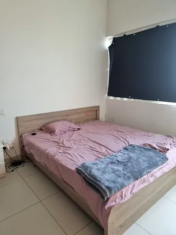 Wooden Double Bed Frame with Headboard