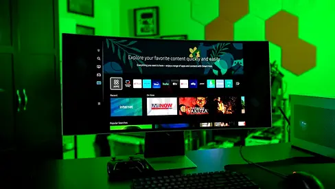 Samsung 34 Odyssey OLED G8 G85SB Smart Curved Gaming Monitor. 
This monitor is a high-performance d