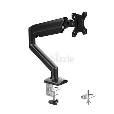 Adjustable Gas Spring Single Monitor Arm Mount - Desk Clamp/VESA
