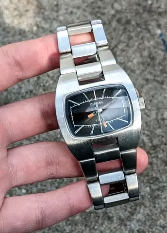 Vintage Diesel Stainless Steel Mens Watch - Black Dial,