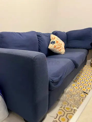 Blue 9-Seater Fabric Sofa — Good Condition