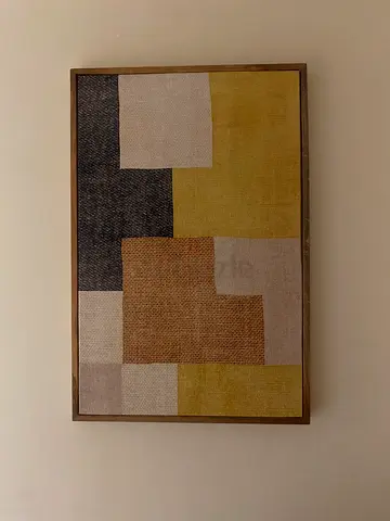 Framed Geometric Textile Wall Art - Midcentury Style